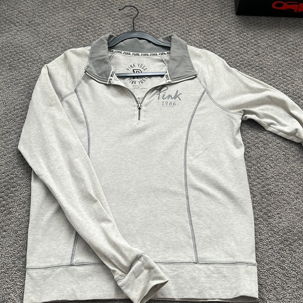 Pink yoga quarter zip hoodie